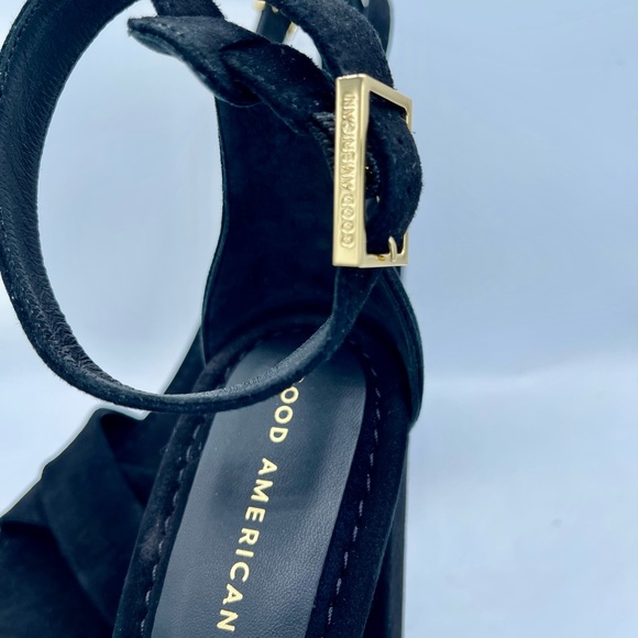 New Good American Suede Platform Sandals Size 10 - Picture 14 of 17